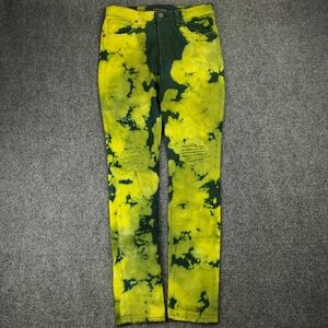 Monfrere Greyson Jeans 32 Ibiza Tie Dye Distressed Skinny Bleached Japanese